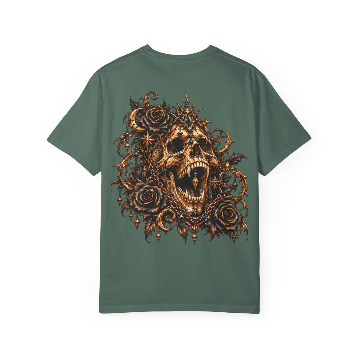 Dark Gothic Skull and Roses T-Shirt