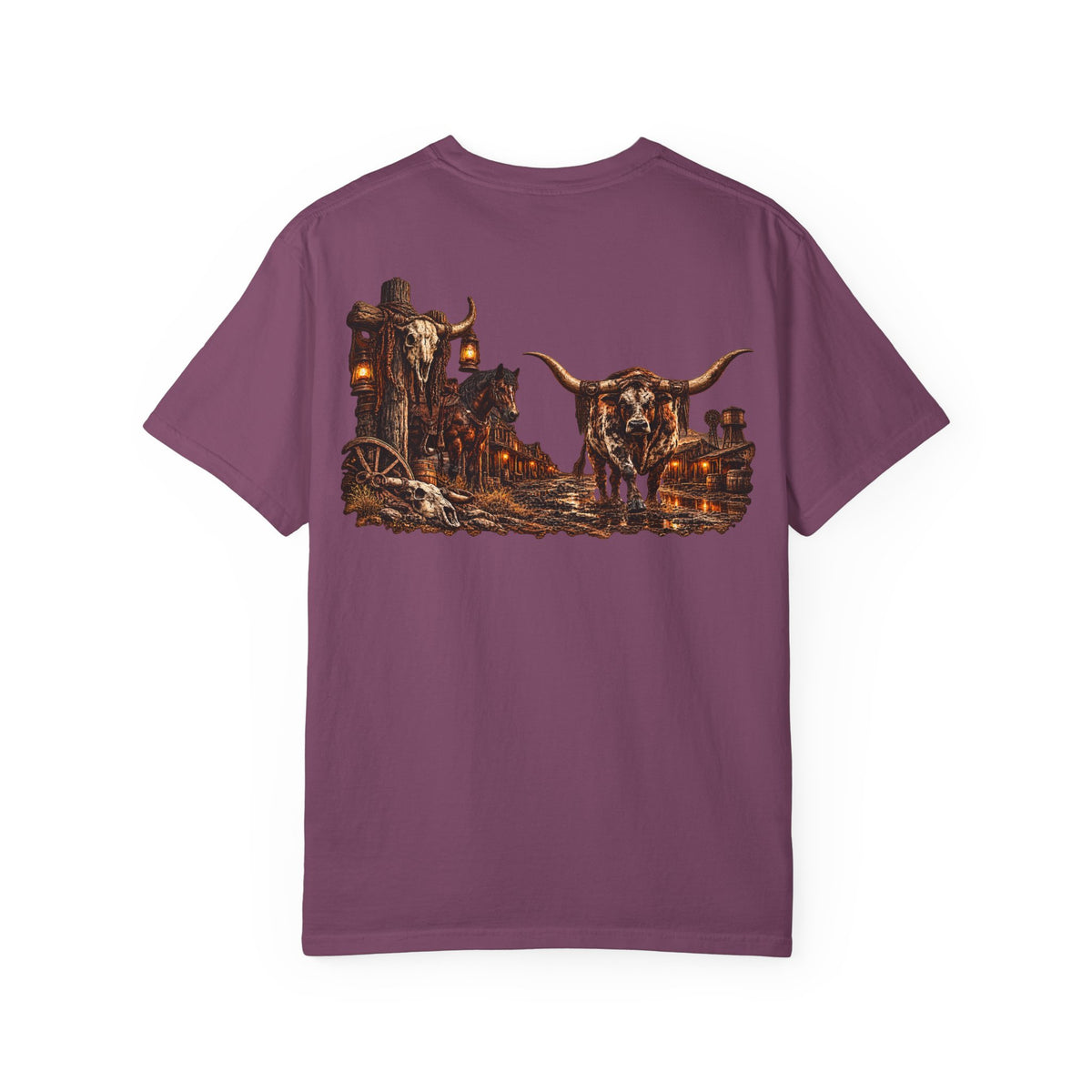 Wild & Whisker Western Longhorn Bull Graphic T-Shirt