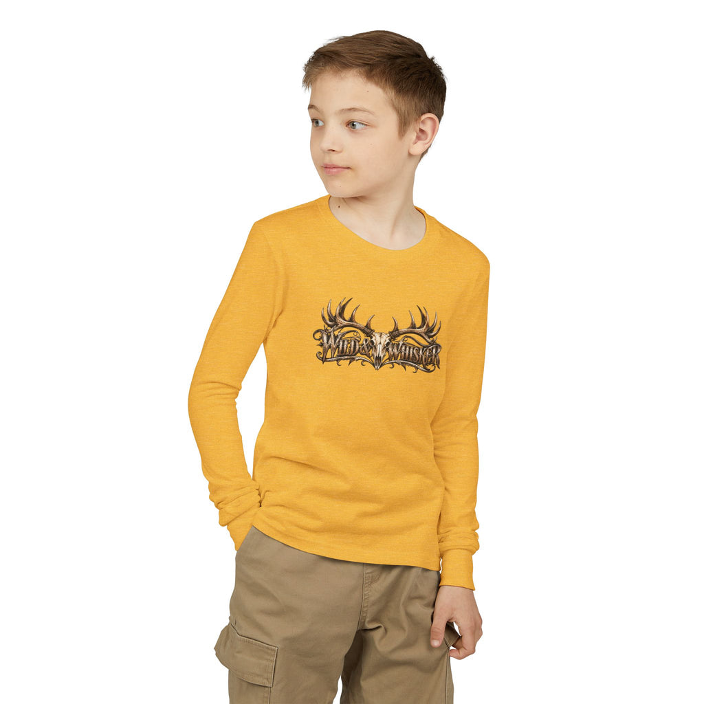 Youth Long Sleeve Tee girls or boys wild boar
