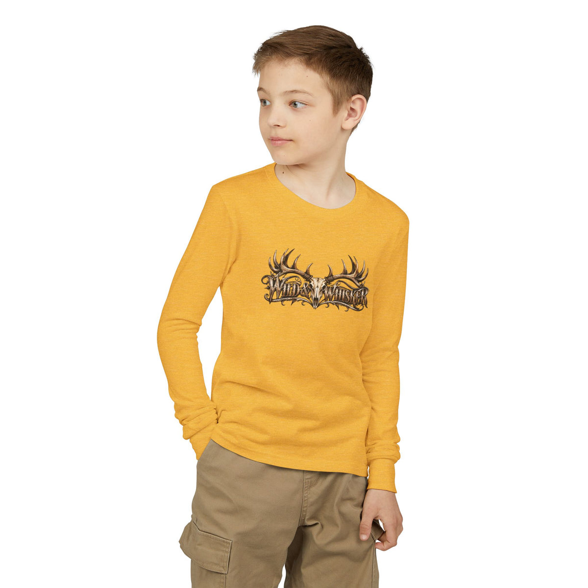 Youth Long Sleeve Tee girls or boys wild boar