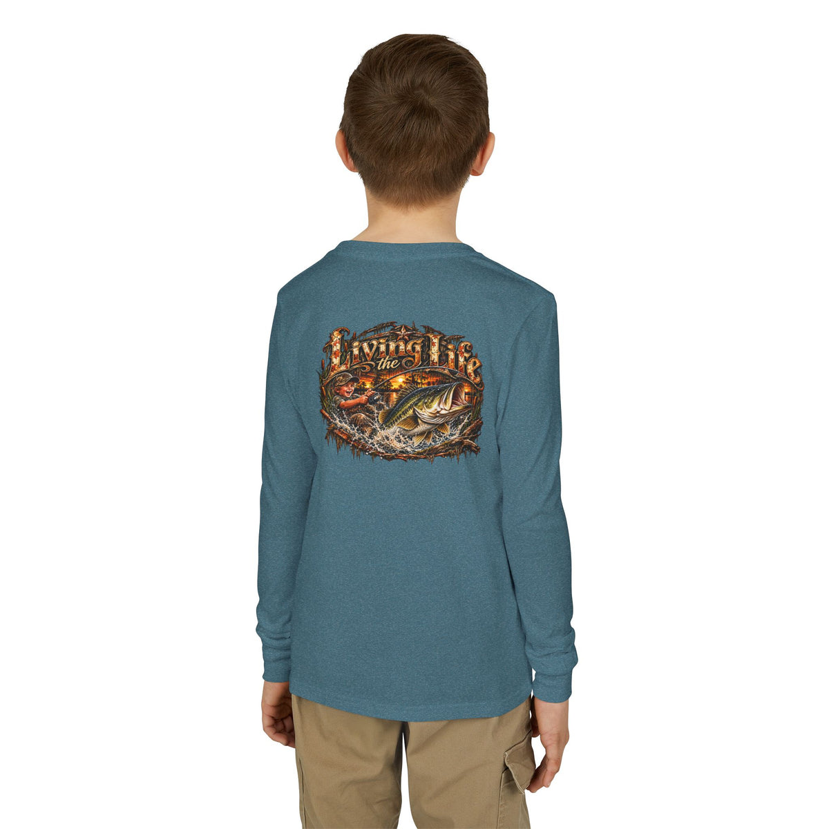 Youth Long Sleeve Tee – girls or boys Big Bass