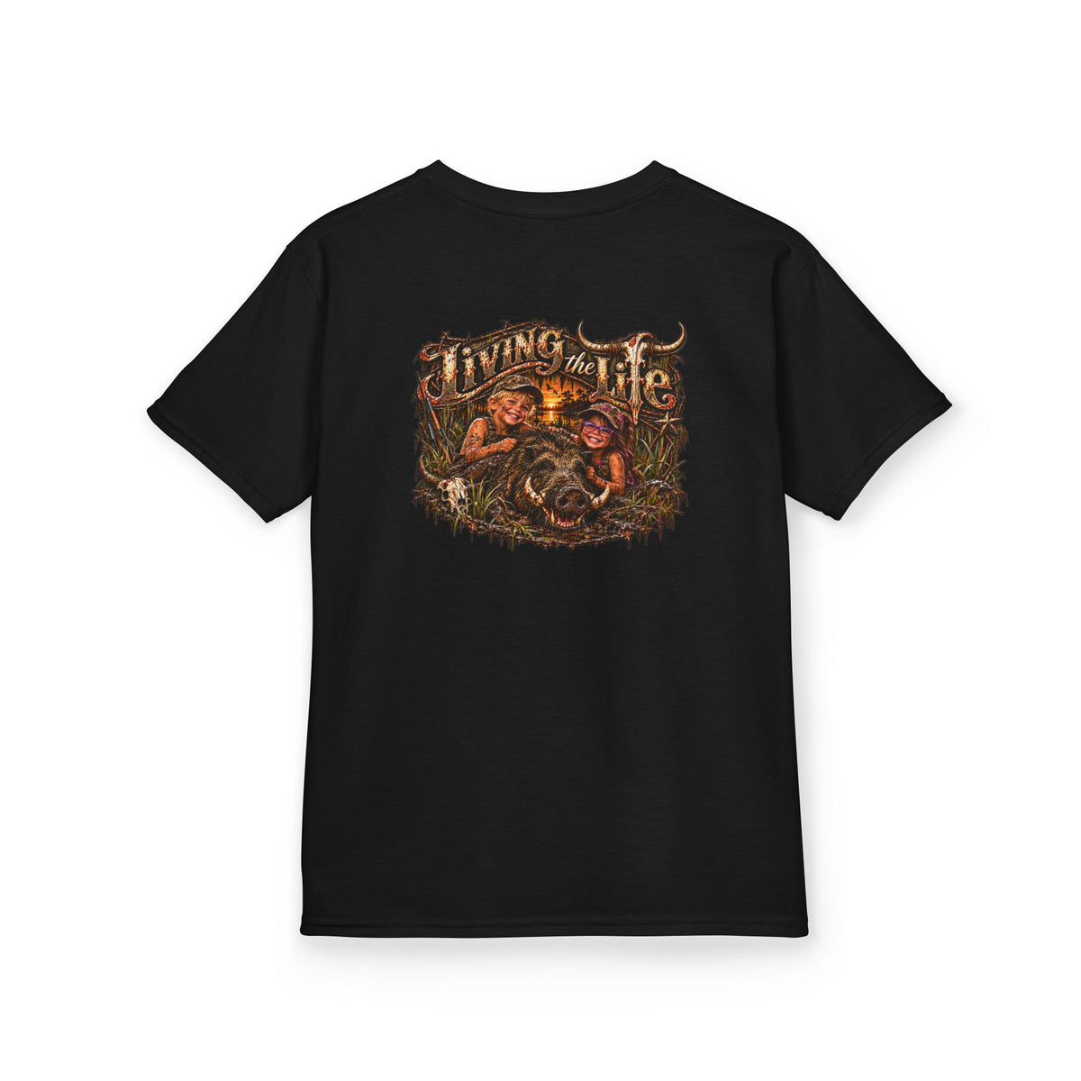 Kids Heavy Cotton Tee, Living the Life Hog