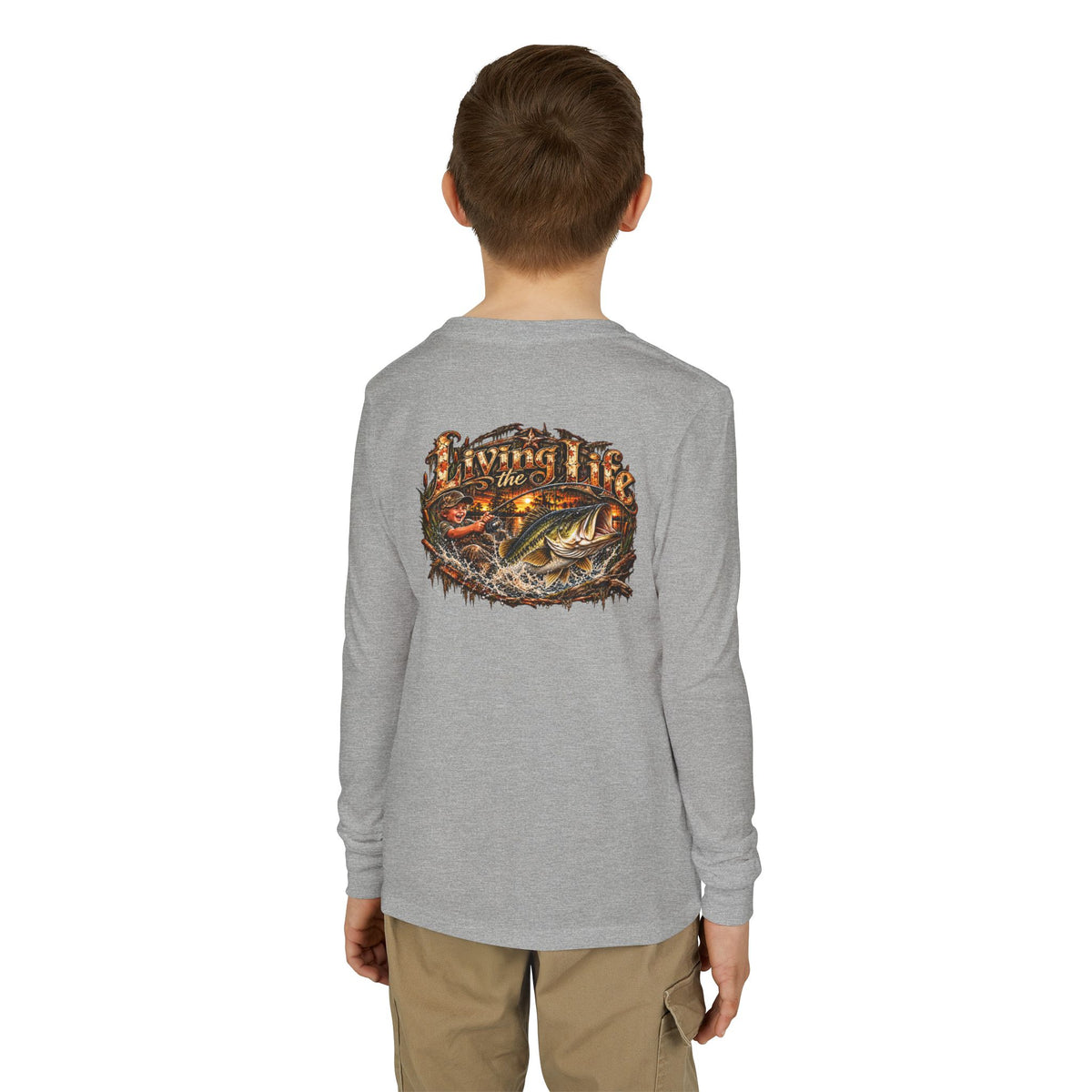 Youth Long Sleeve Tee – girls or boys Big Bass
