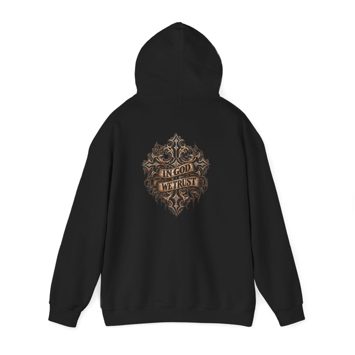 Hoodie - Wild & Whisker Gothic Antler Design, In God We Trust Back Print