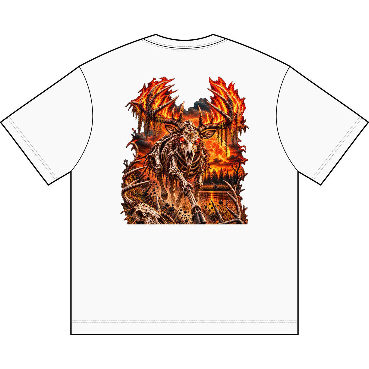 Wild & Whisker Dark Antlered Warrior Graphic T-Shirt