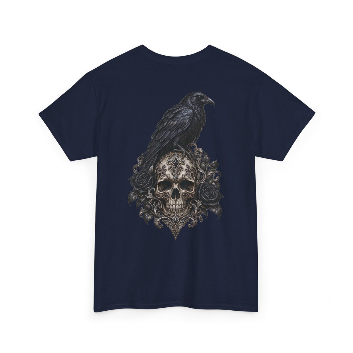 Gothic Raven Skull Graphic Tee