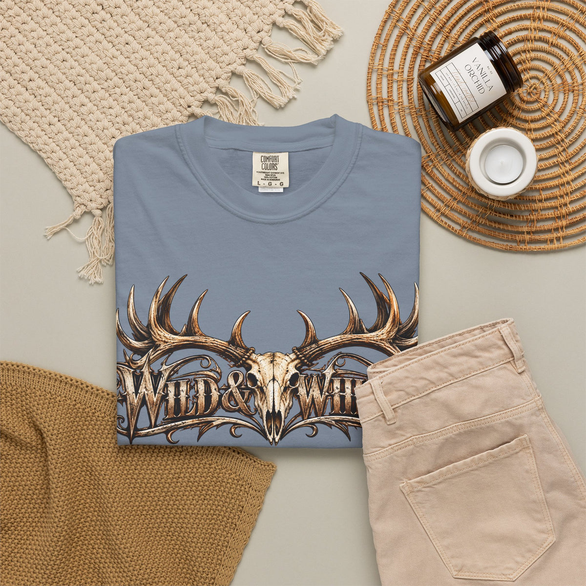 Wild & Whisker  Antler and Butterfly Graphic T-Shirt