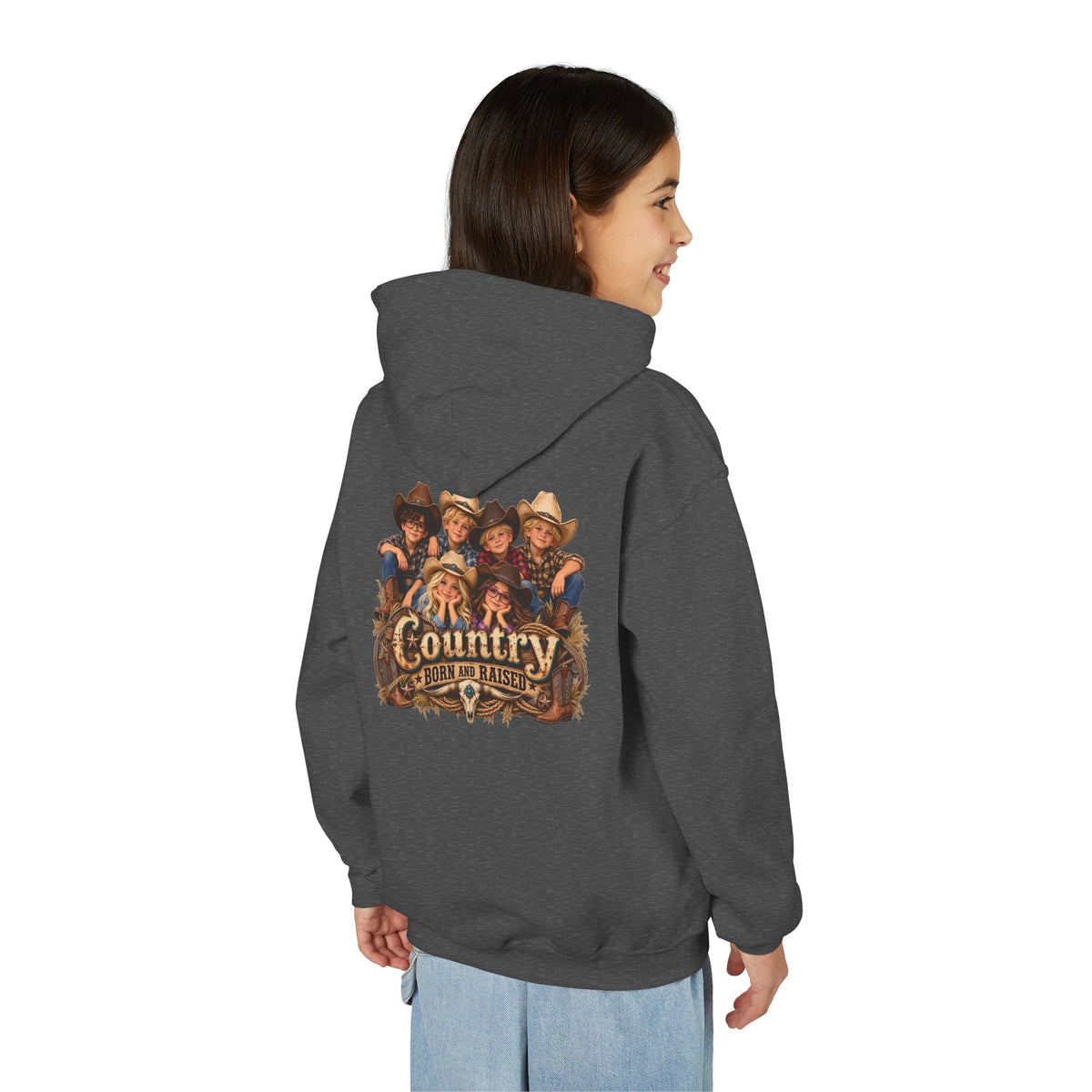 Country Born and Raised Youth Hooded Sweatshirt