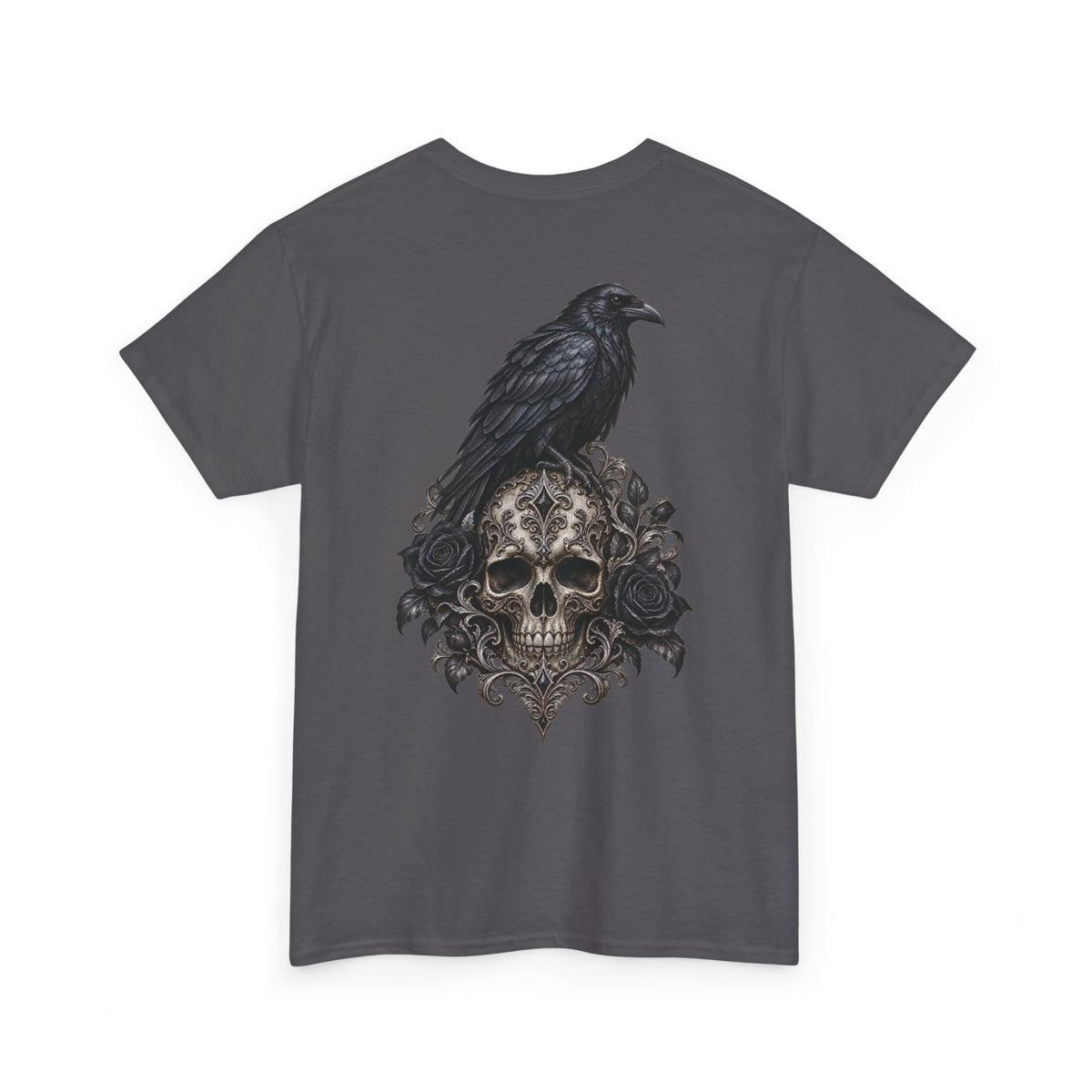 Gothic Raven Skull Graphic Tee
