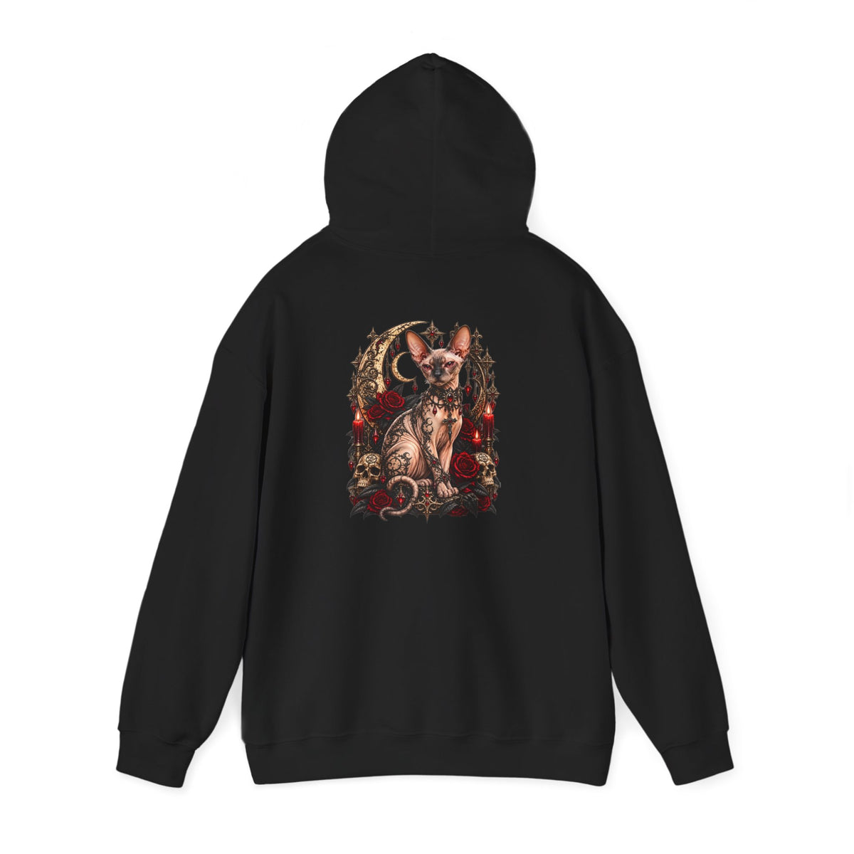 Wild & Whisker Gothic Sphynx Art Hoodie