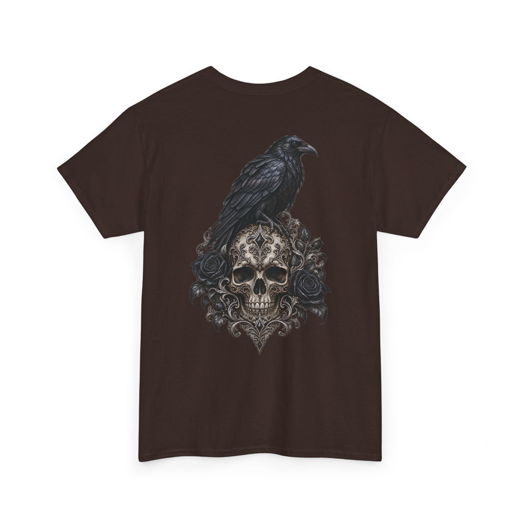 Gothic Raven Skull Graphic Tee