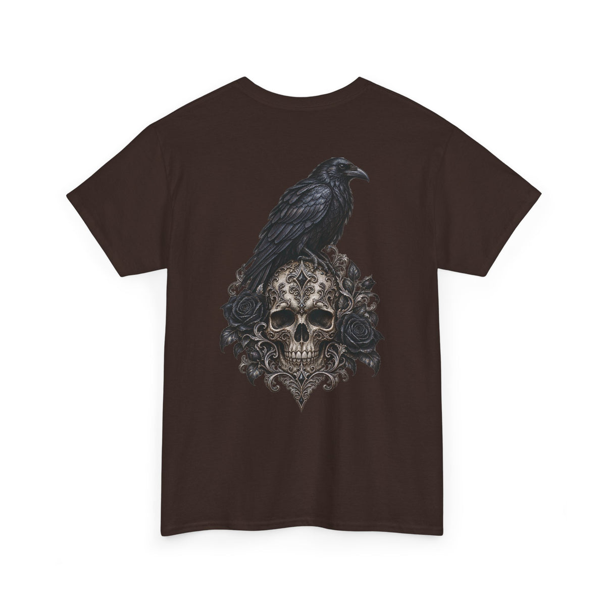 Gothic Raven Skull Graphic Tee