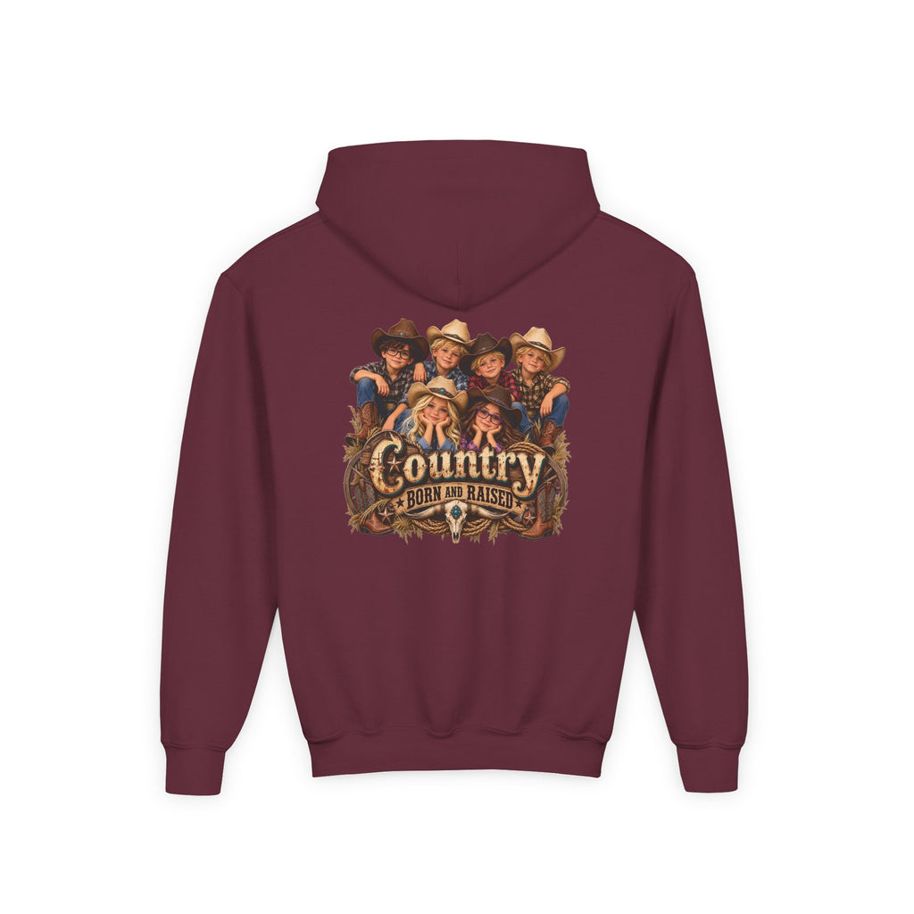 Country Born and Raised Youth Hooded Sweatshirt