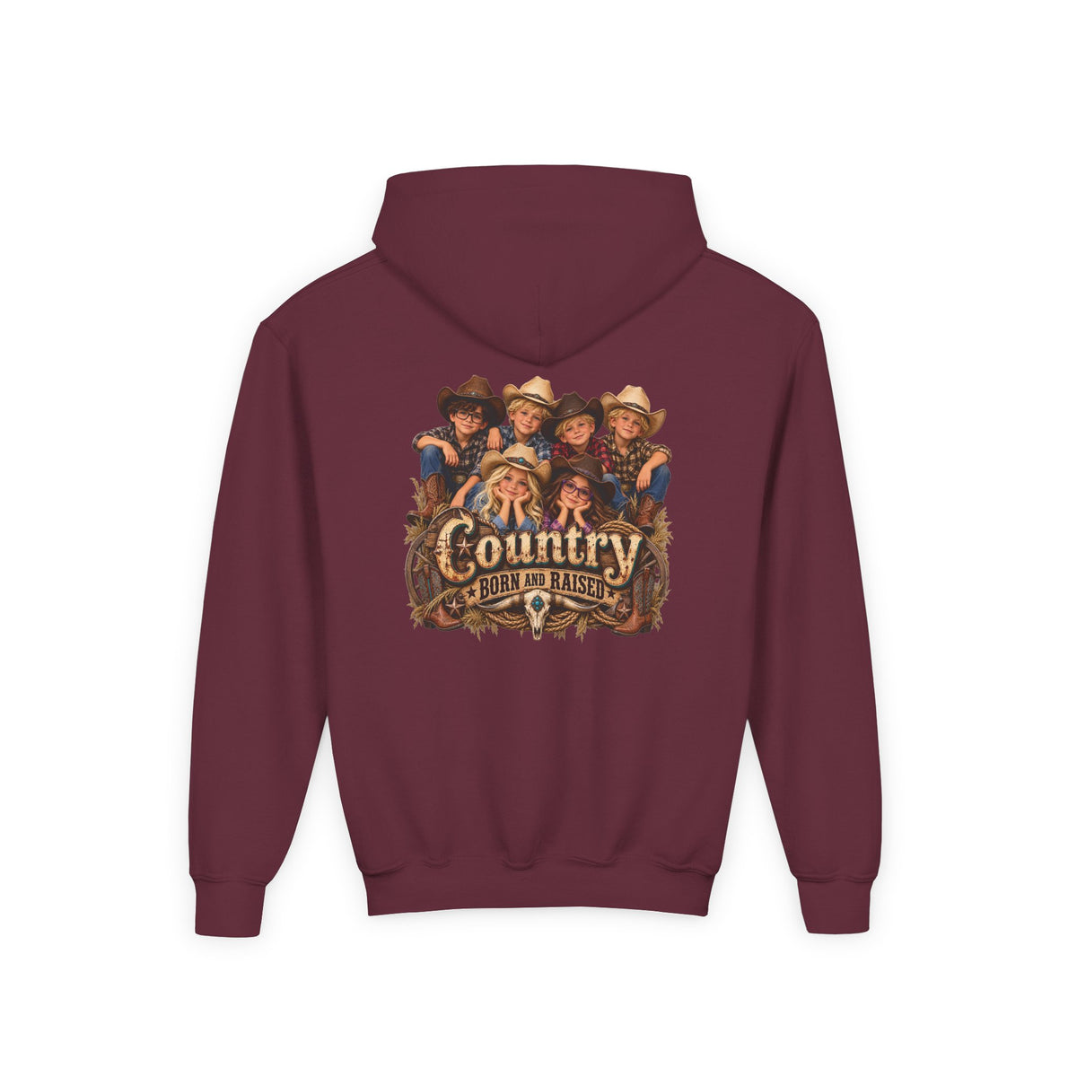 Country Born and Raised Youth Hooded Sweatshirt