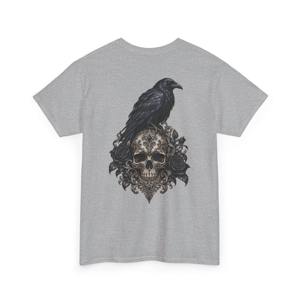 Gothic Raven Skull Graphic Tee