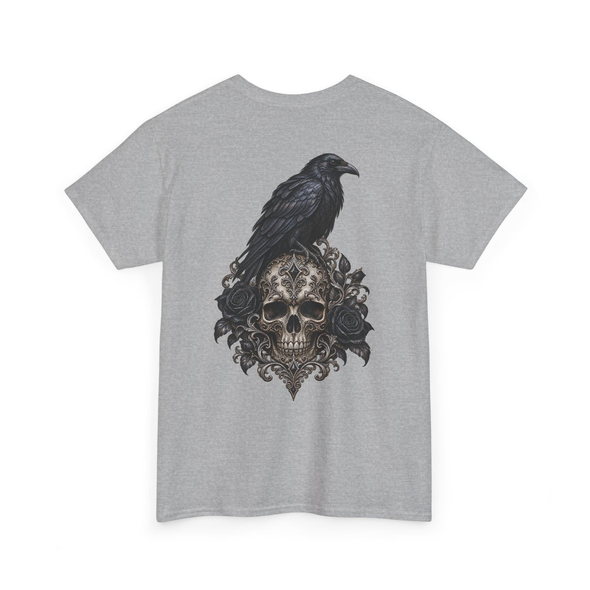 Gothic Raven Skull Graphic Tee