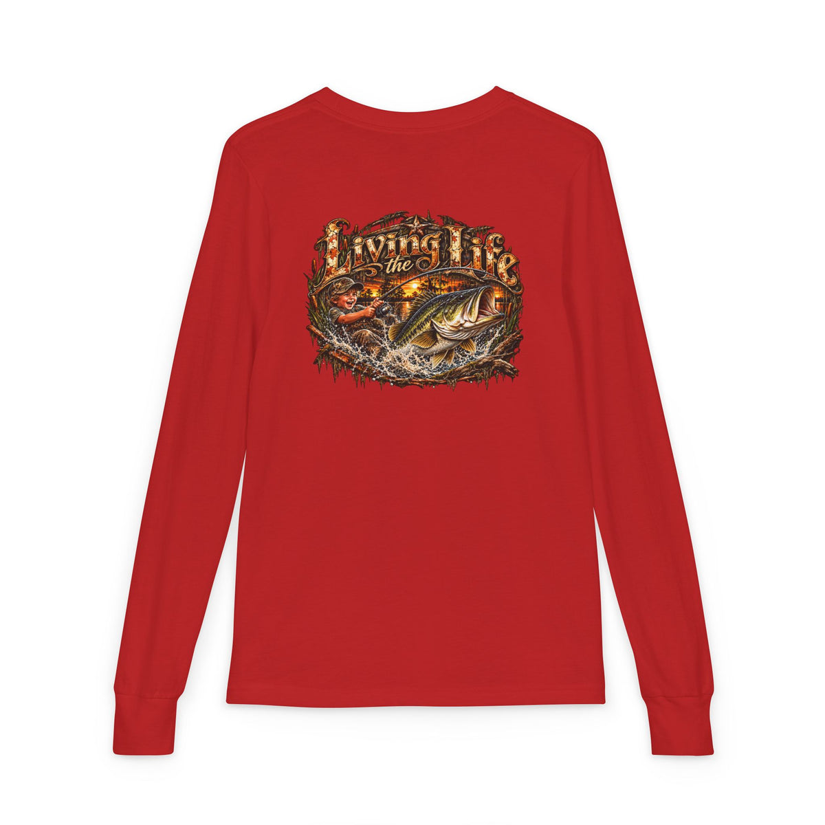 Youth Long Sleeve Tee – girls or boys Big Bass