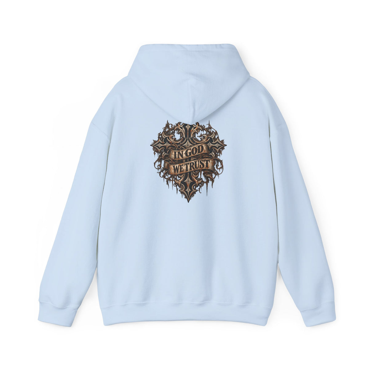 Hoodie - Wild & Whisker Gothic Antler Design, In God We Trust Back Print