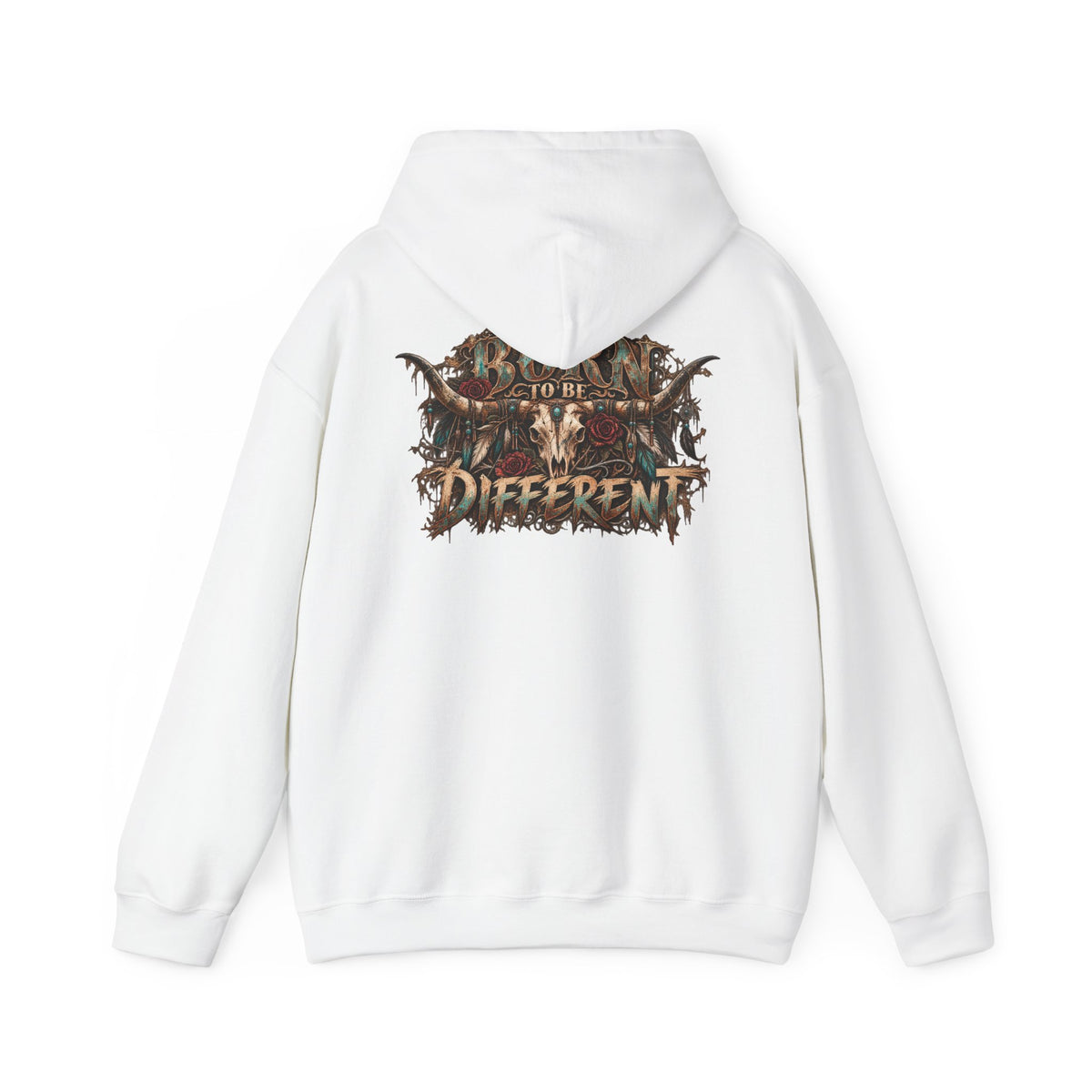 Wild & Whisker Hoodie with cow horn skull Design