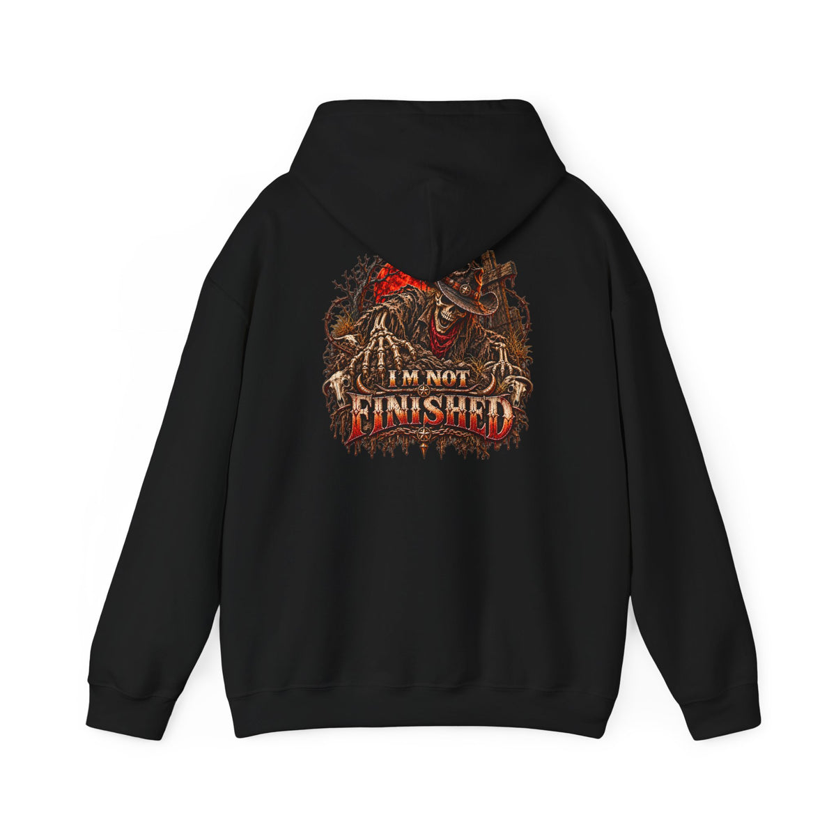 Skeleton Graphic Hoodie – Wild Whiskey & I’m Not Finished Design