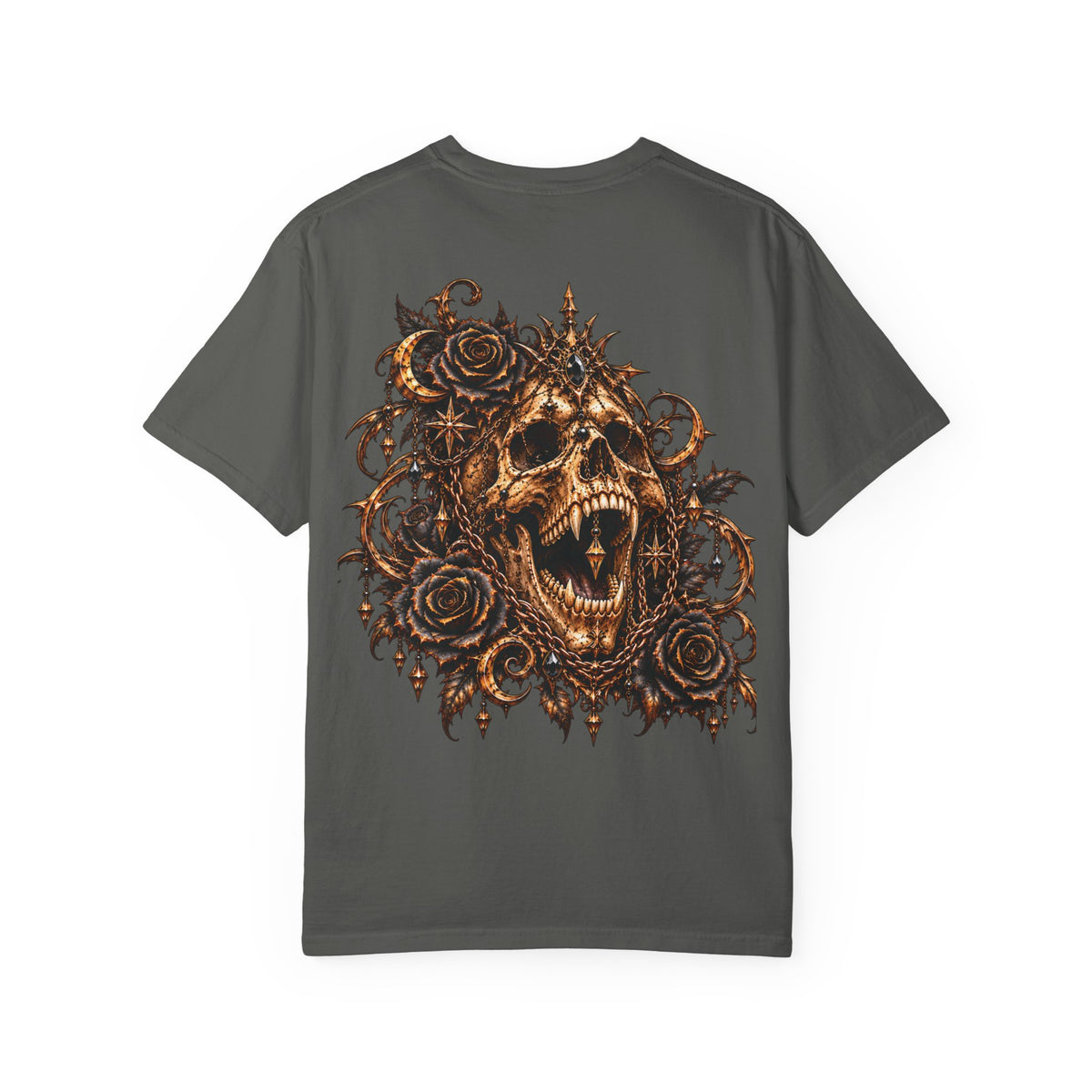 Dark Gothic Skull and Roses T-Shirt