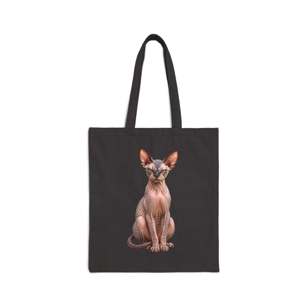 Wild & Whisker Sphynx Cat Cotton Canvas Tote Bag