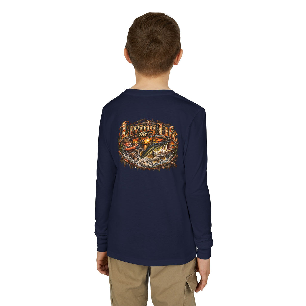 Youth Long Sleeve Tee – girls or boys Big Bass