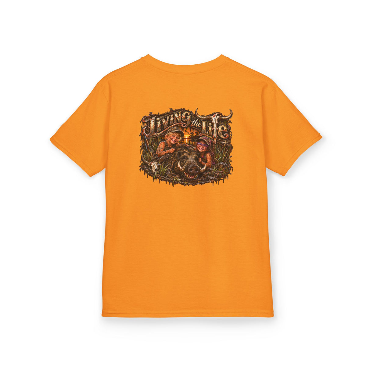 Kids Heavy Cotton Tee, Living the Life Hog
