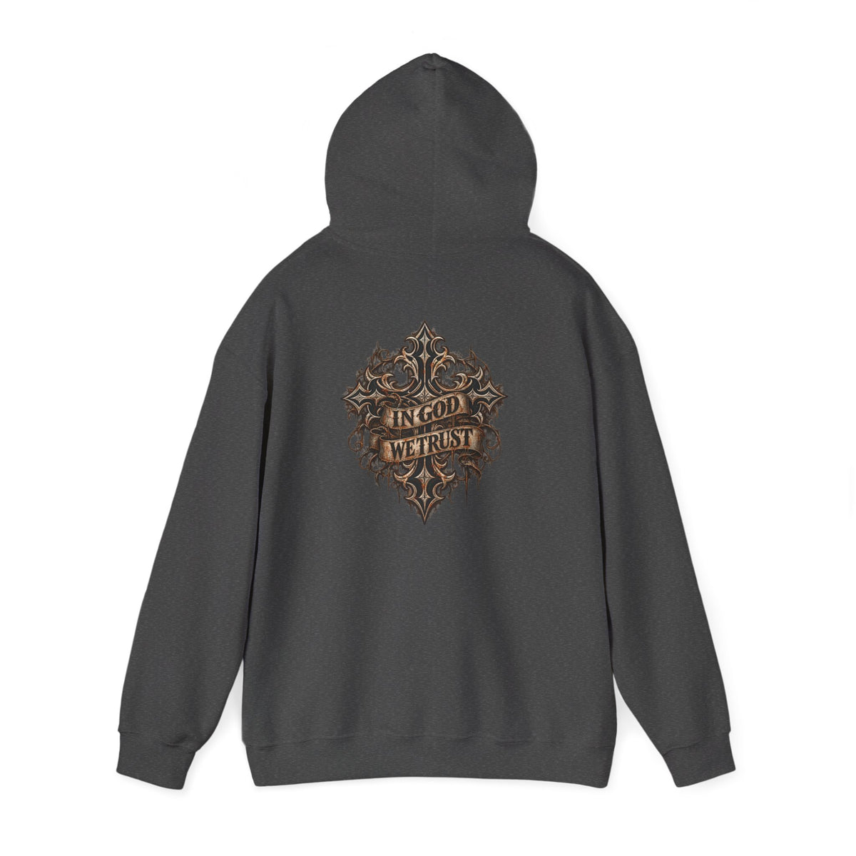 Hoodie - Wild & Whisker Gothic Antler Design, In God We Trust Back Print