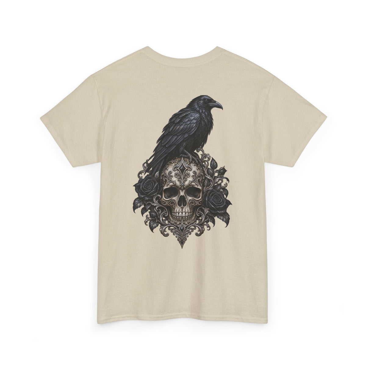 Gothic Raven Skull Graphic Tee