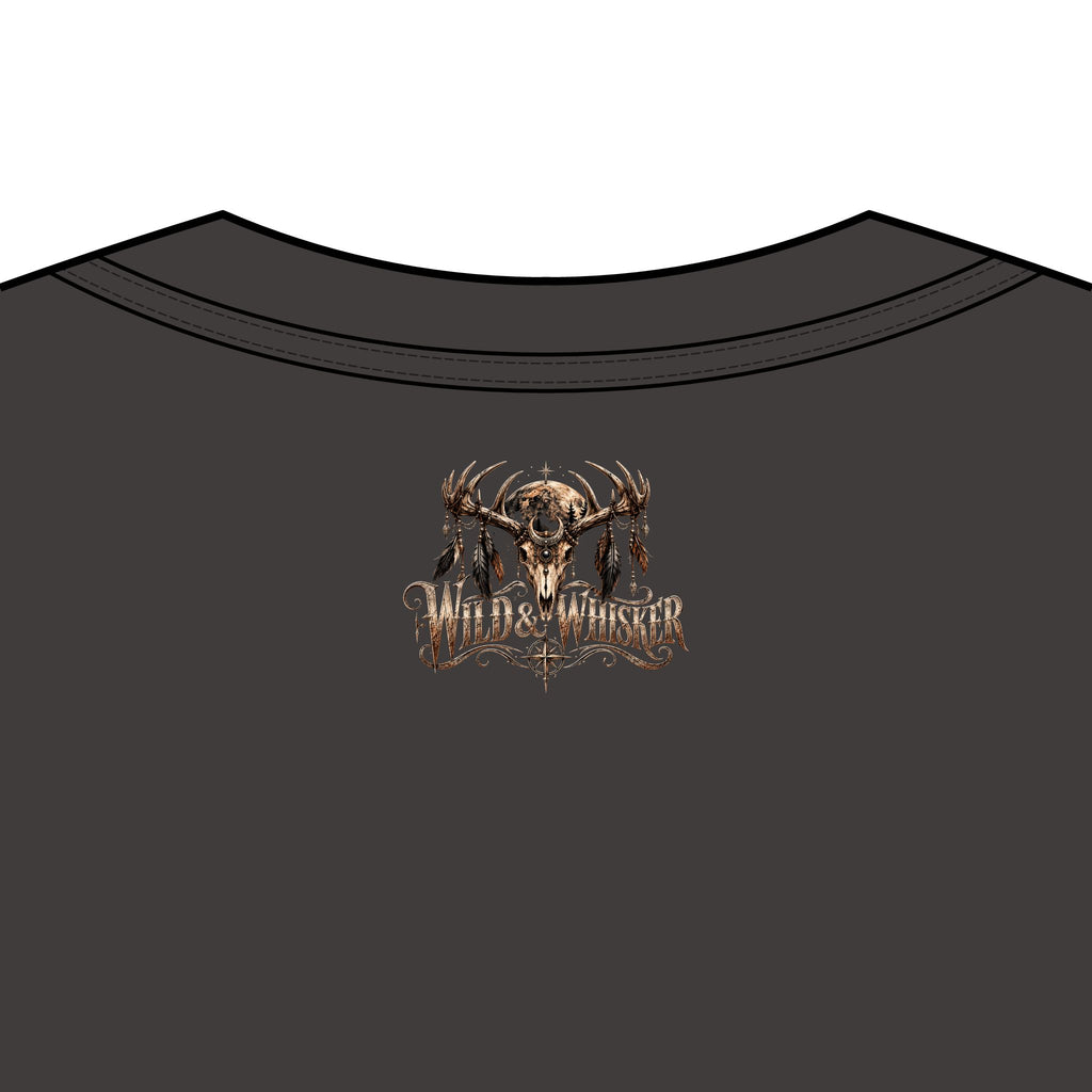 Wild & Whisker Dark Antlered Warrior Graphic T-Shirt