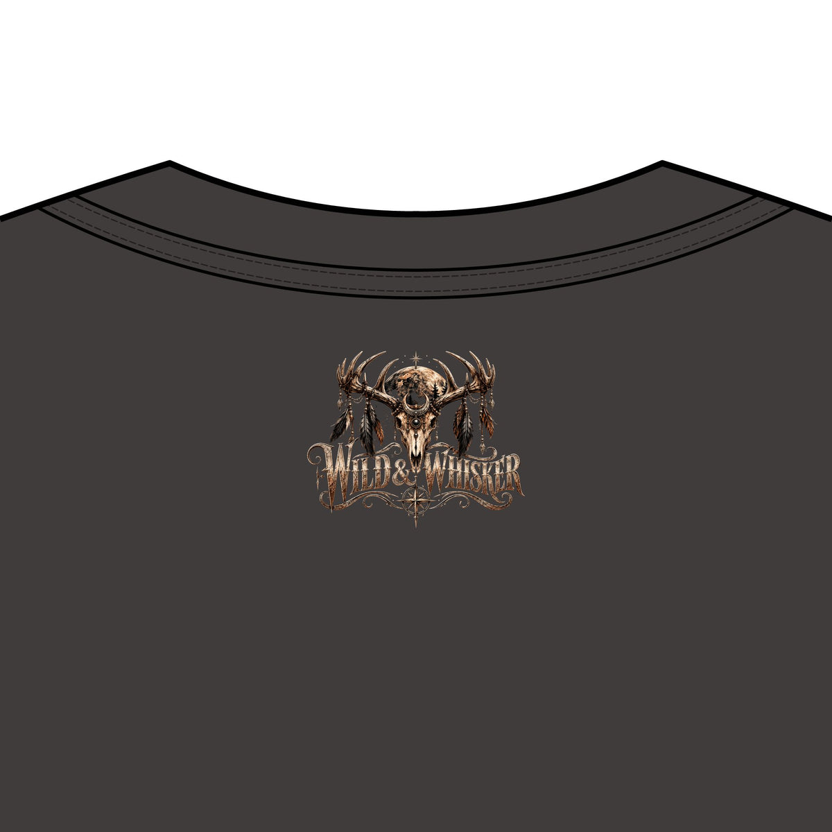 Wild & Whisker Dark Antlered Warrior Graphic T-Shirt