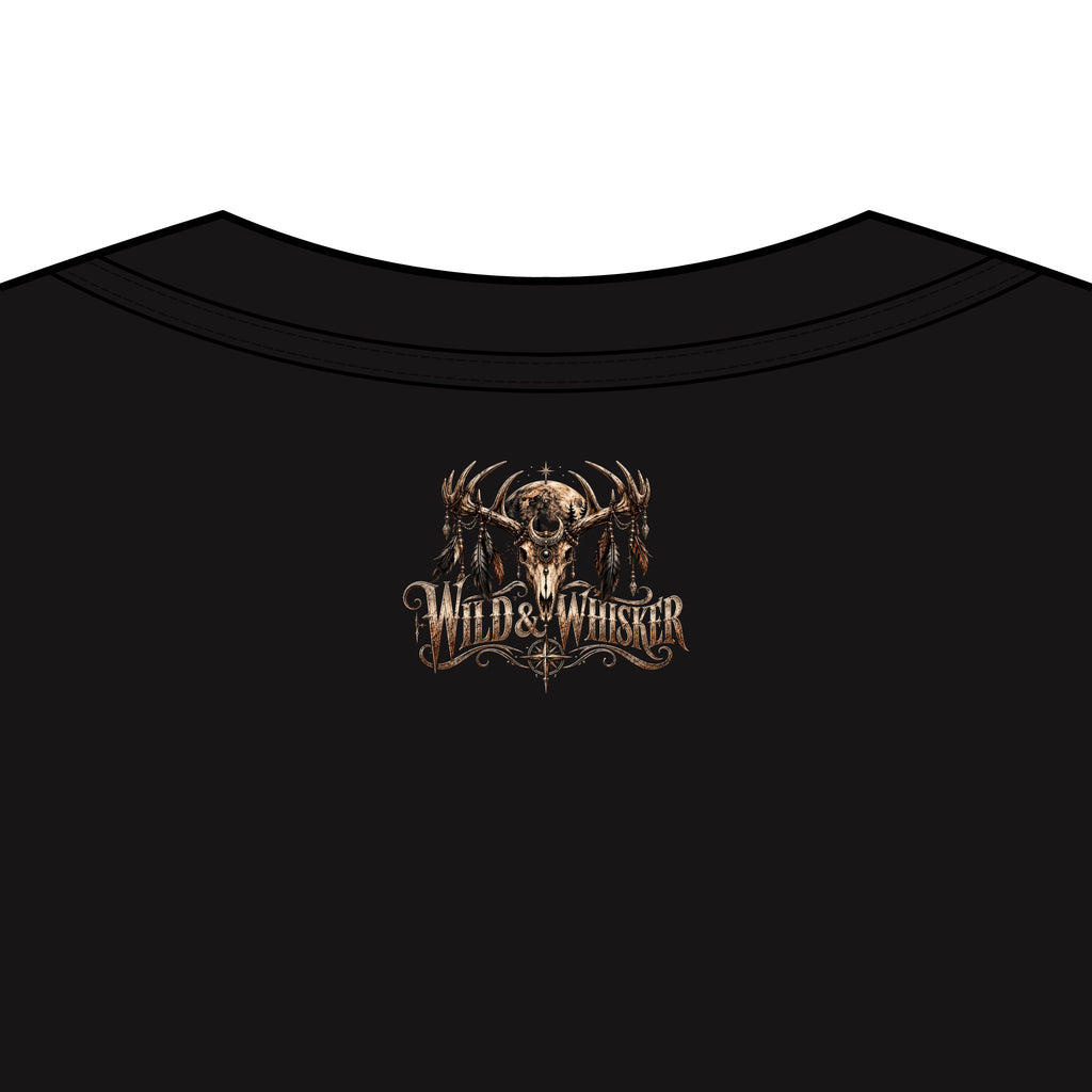 Wild & Whisker Dark Antlered Warrior Graphic T-Shirt