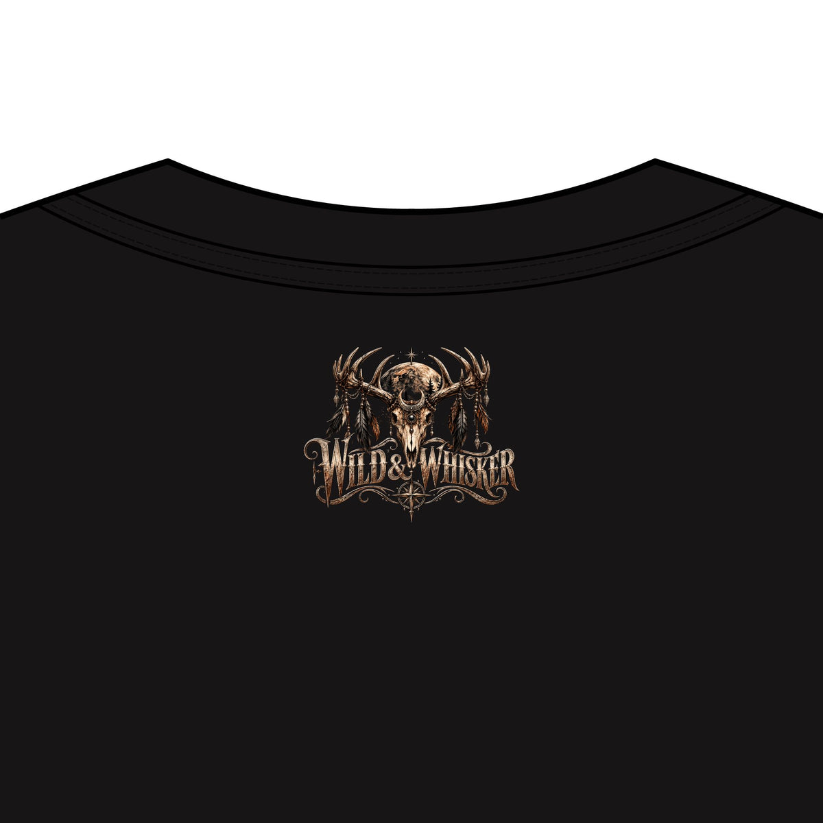 Wild & Whisker Dark Antlered Warrior Graphic T-Shirt