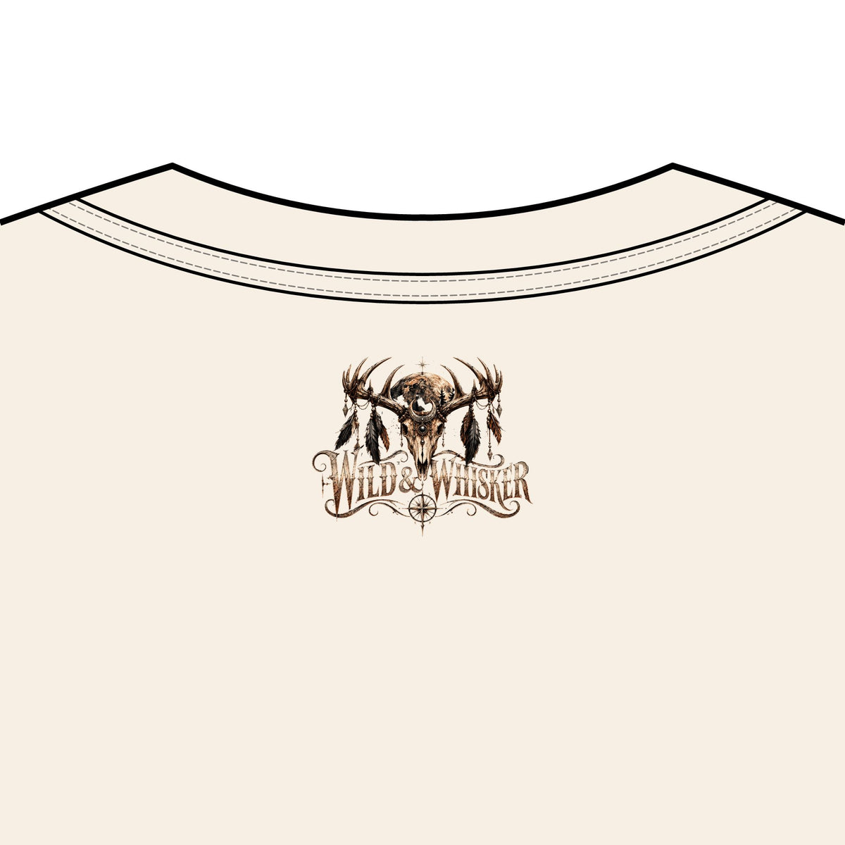 Wild & Whisker Dark Antlered Warrior Graphic T-Shirt