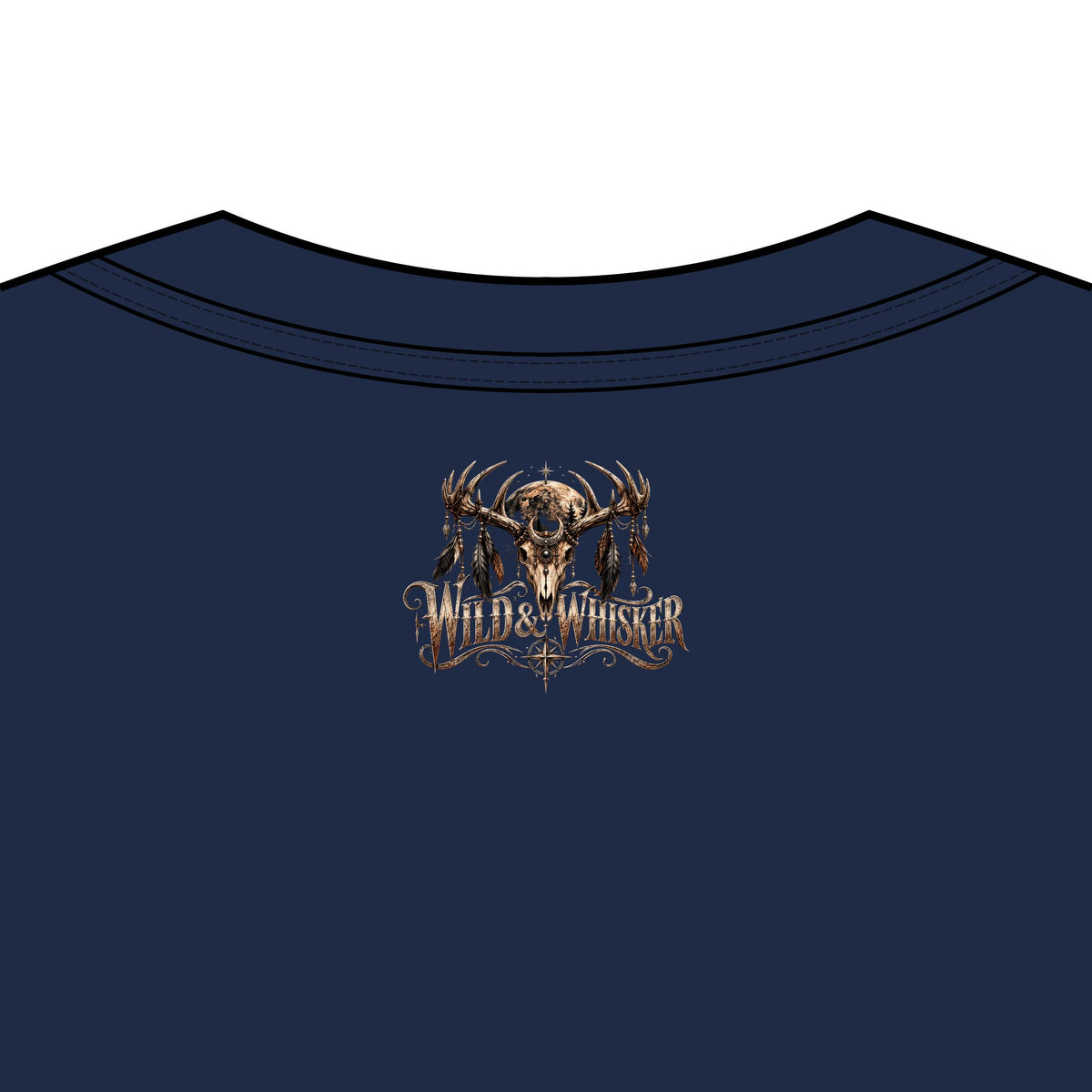 Wild & Whisker Dark Antlered Warrior Graphic T-Shirt