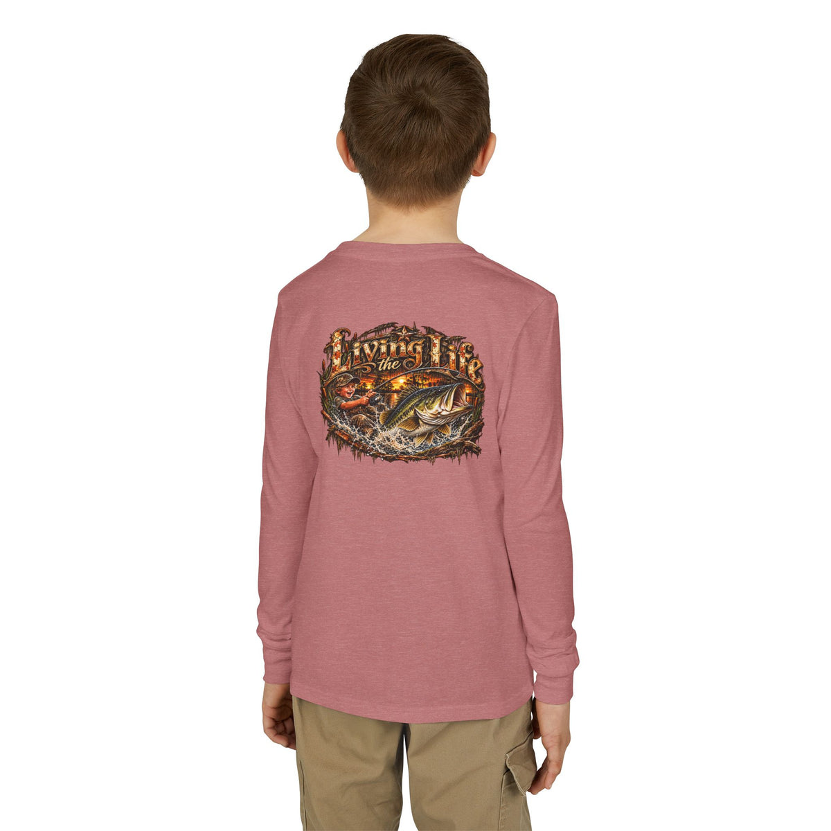 Youth Long Sleeve Tee – girls or boys Big Bass