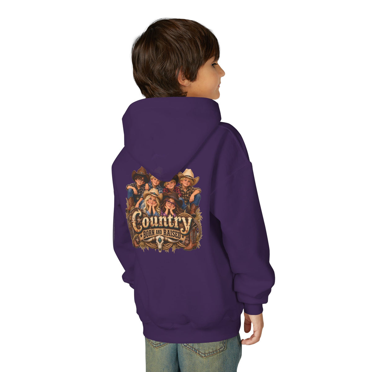 Country Born and Raised Youth Hooded Sweatshirt
