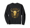 Cow Skull Western Boho Country Sweatshirt - Unique Graphic Unisex