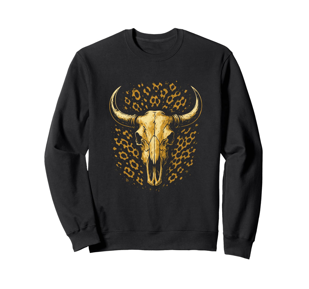 Cow Skull Western Boho Country Sweatshirt - Unique Graphic Unisex