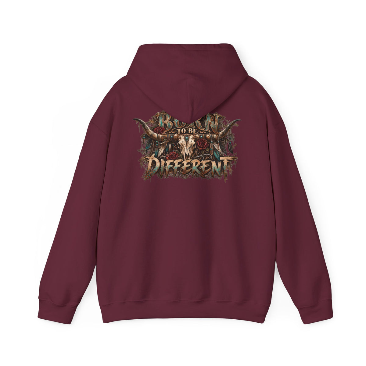 Wild & Whisker Hoodie with cow horn skull Design