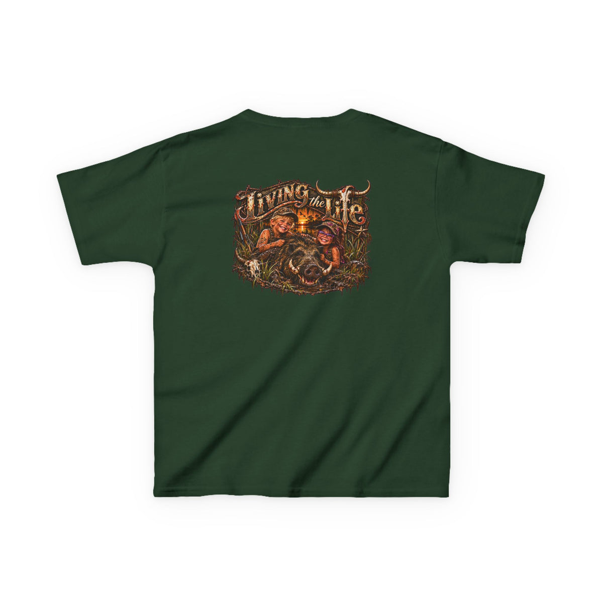Kids Heavy Cotton Tee, Living the Life Hog