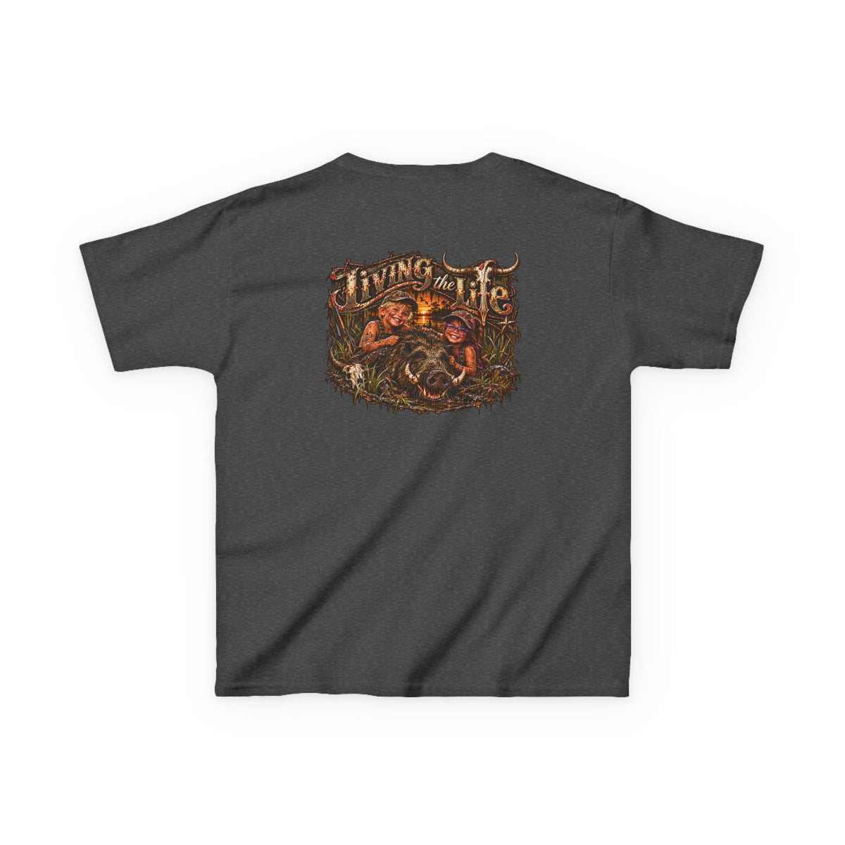 Kids Heavy Cotton Tee, Living the Life Hog