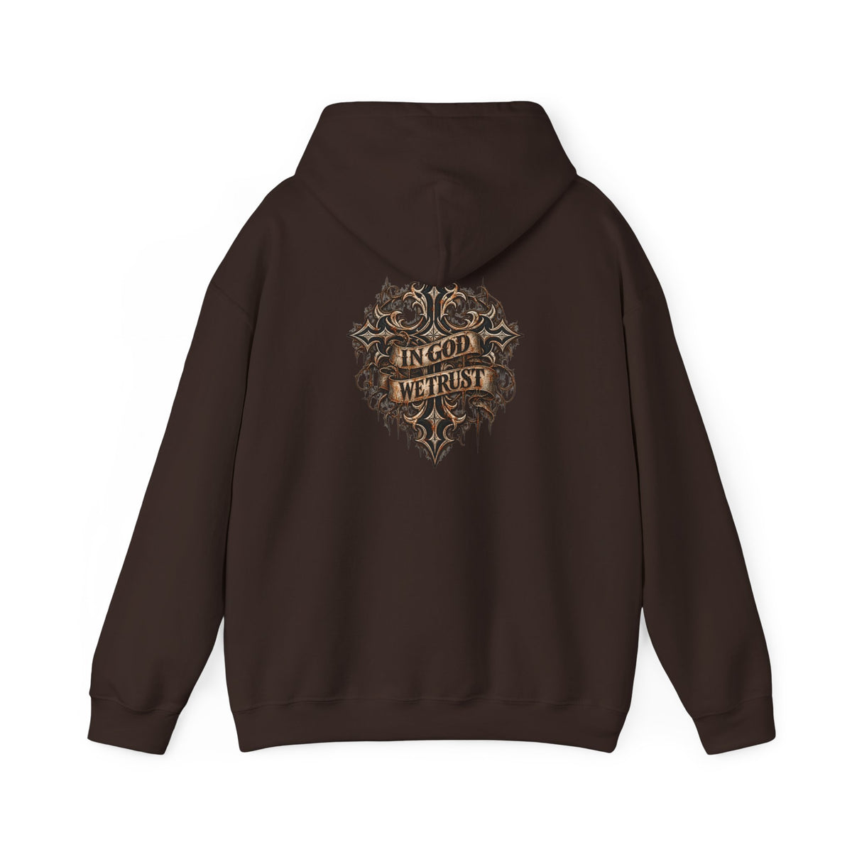 Hoodie - Wild & Whisker Gothic Antler Design, In God We Trust Back Print