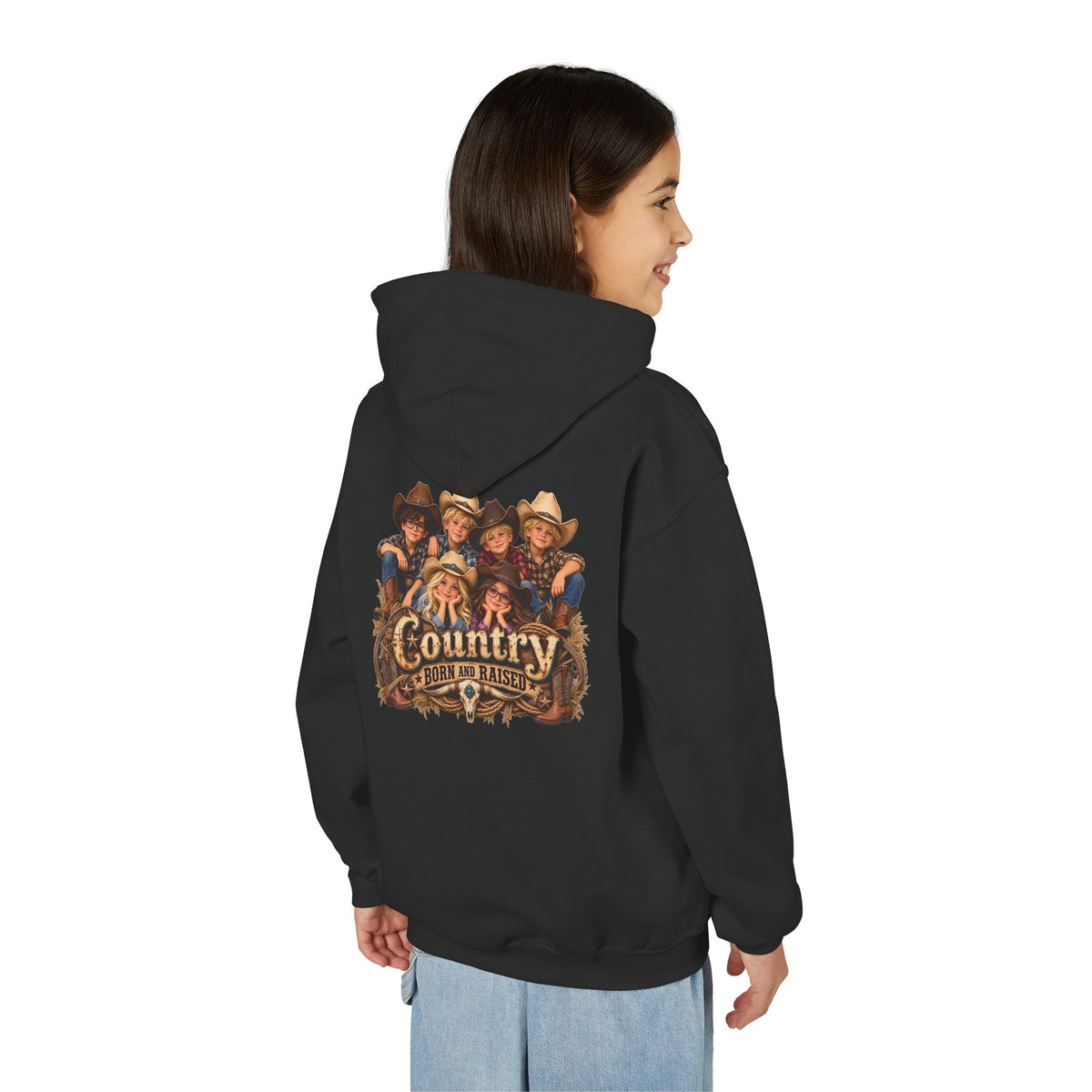 Country Born and Raised Youth Hooded Sweatshirt