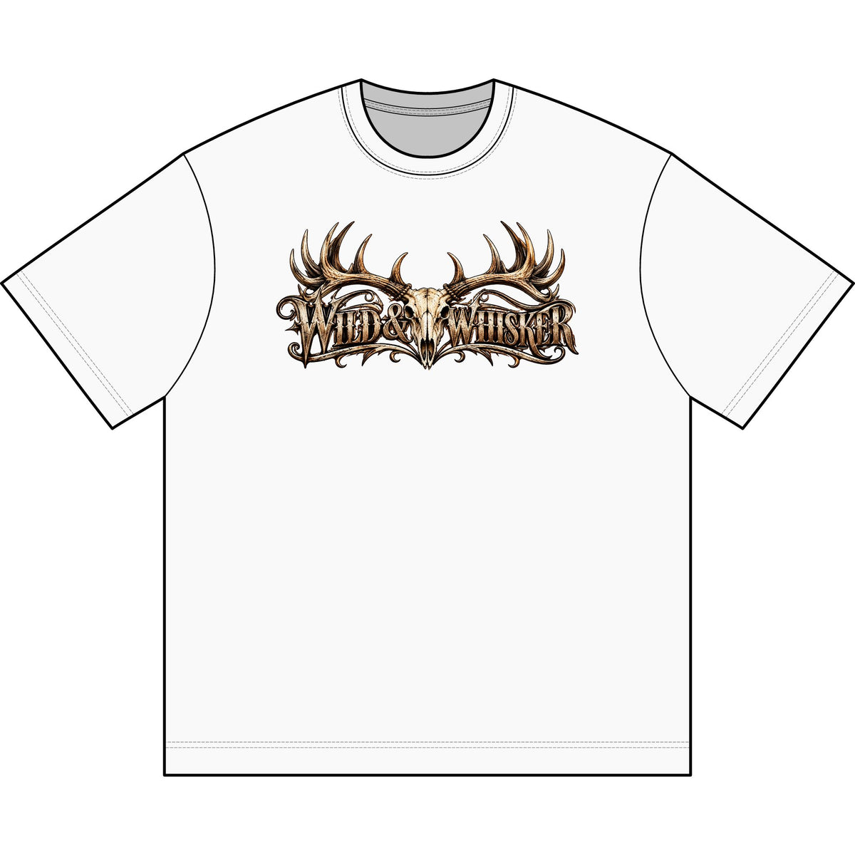 Wild & Whisker Dark Antlered Warrior Graphic T-Shirt