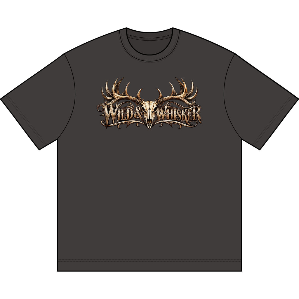 Wild & Whisker Dark Antlered Warrior Graphic T-Shirt