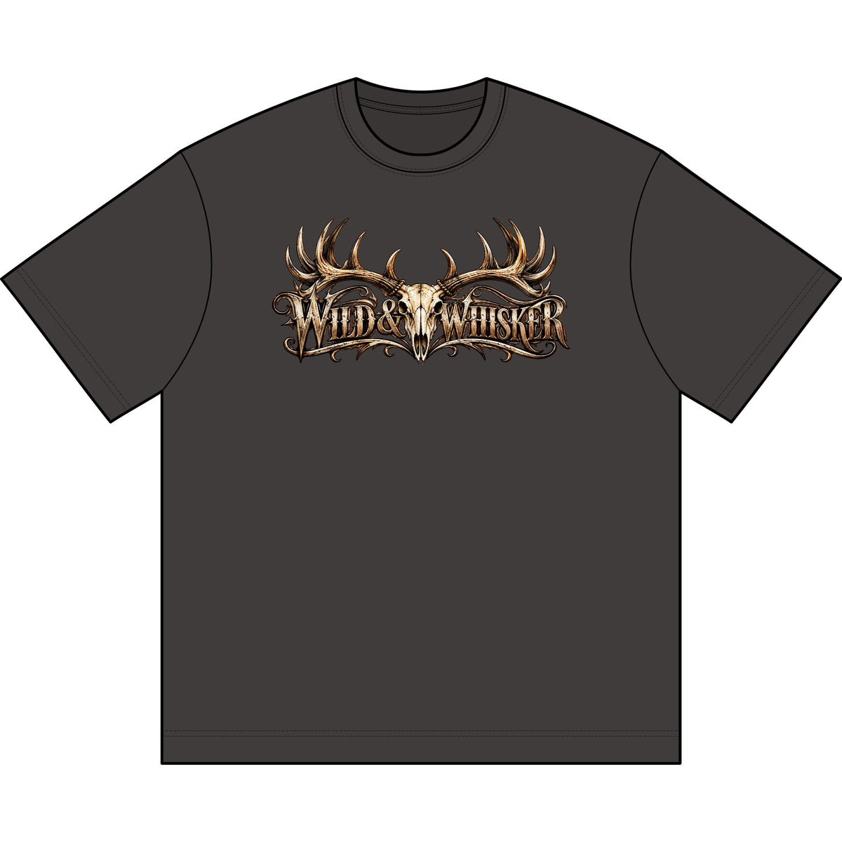Wild & Whisker Dark Antlered Warrior Graphic T-Shirt