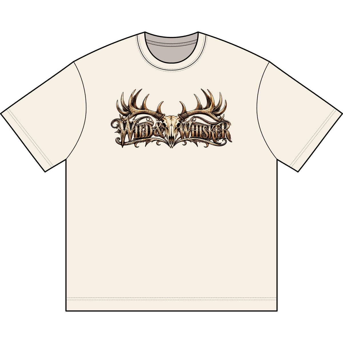 Wild & Whisker Dark Antlered Warrior Graphic T-Shirt
