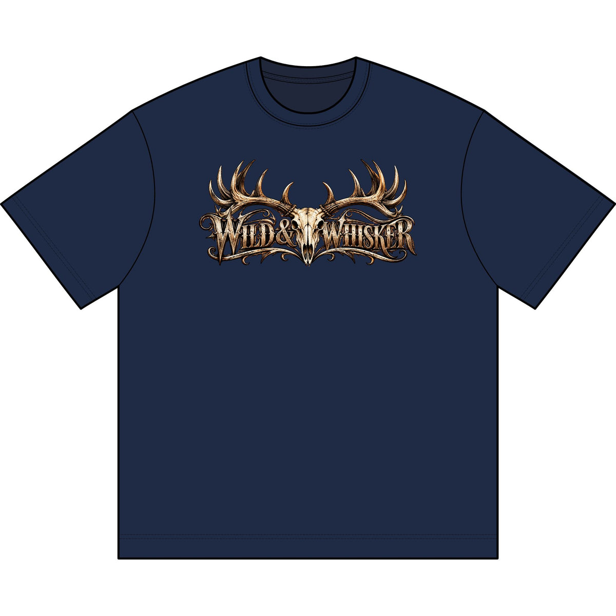 Wild & Whisker Dark Antlered Warrior Graphic T-Shirt
